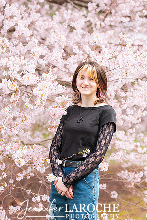 Cherry Blossom Senior Photoshoot Wellesley