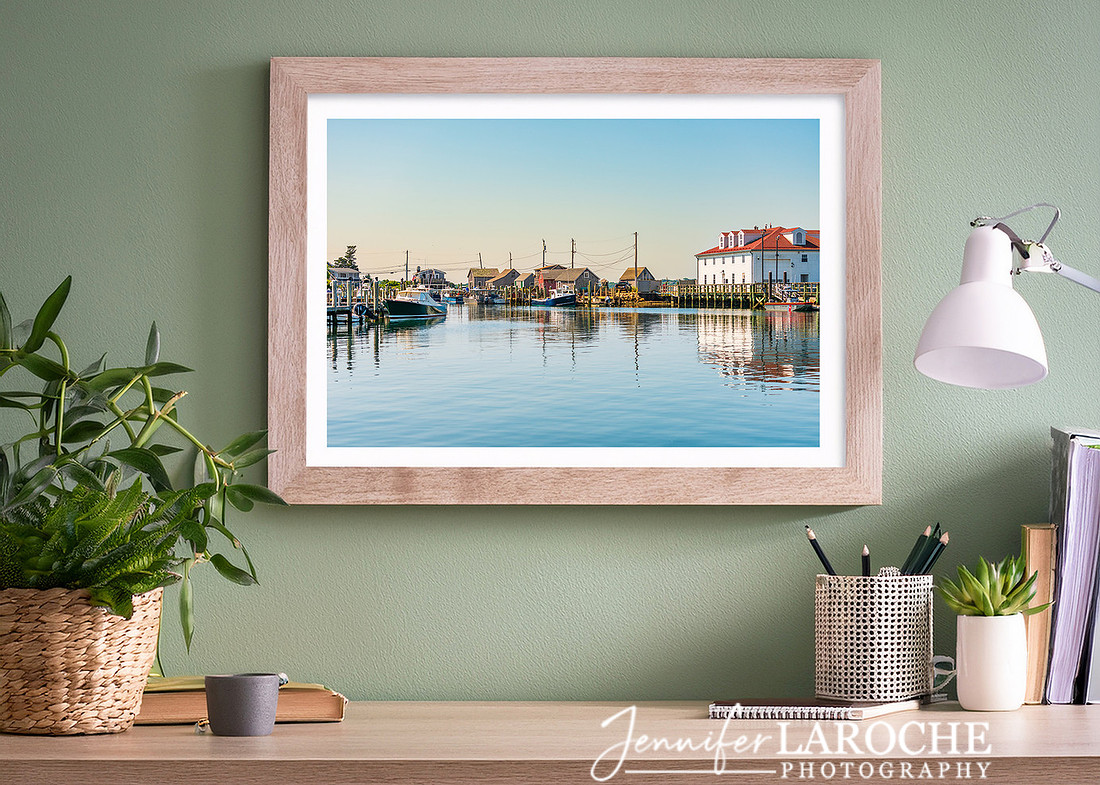 Nautical Office Artwork - Fishing Village Harbor
