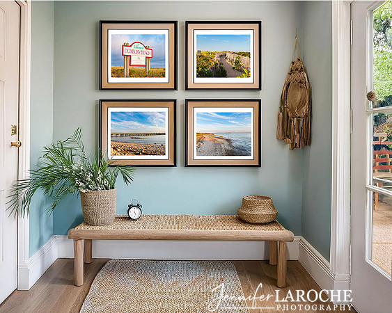Duxbury Beach - horizonal gallery wall art photo set - hallway or entry way artwork coastal Massachusetts