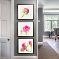 Floral-Wall-Decor-Set---Three-Pink-Flower-Prints
