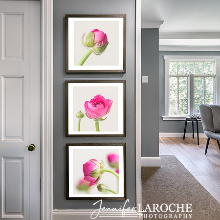 Floral-Wall-Decor-Set---Three-Pink-Flower-Prints