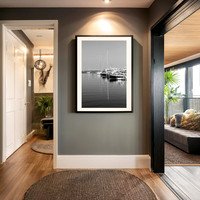 large-black-and-white-boat-print-for-office-hallway