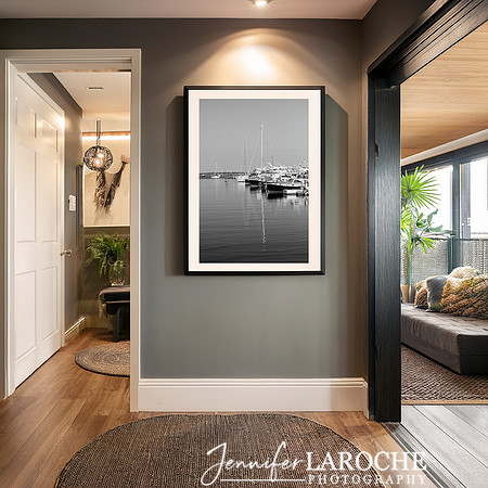large-black-and-white-boat-print-for-office-hallway