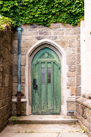 Founders Hall Green Gothic Door