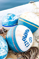 Blue and White Buoy Print