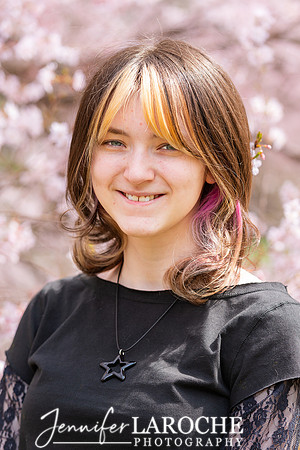 Yearbook Headshot Pink Floral Background