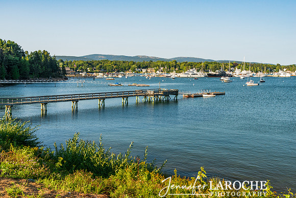 long pier overlooking Southwest Harbor