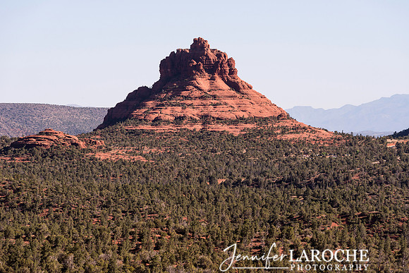 bell rock sedona horizontal image with forest in the foreground